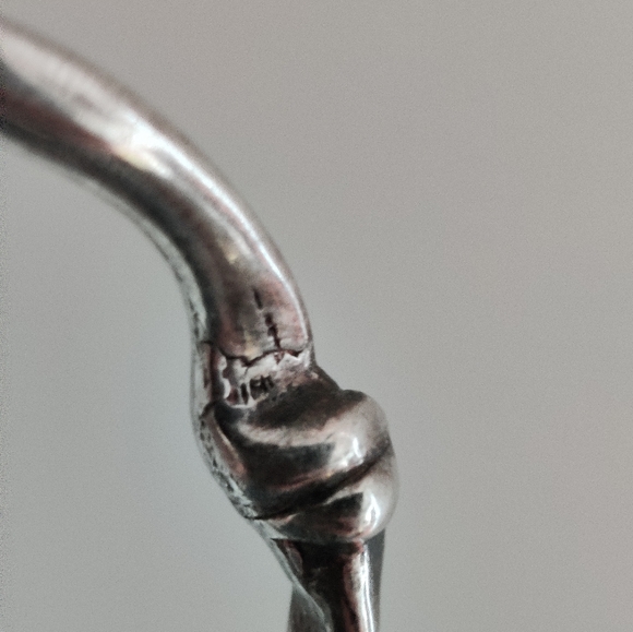 Vintage Sterling Silver Modernist Brutalist Bangle bracelet - Picture 8 of 12